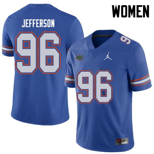 Women's NCAA Florida Gators Cece Jefferson #96 Stitched Authentic Jordan Brand Royal College Football Jersey KZL5465ME